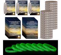 Moinchore Lot de 50 bracelets lumineux chrétiens pour la fête des pères à l'église - Bracelet en silicone - Résurrection en vrac - Évangile - Il est venu mort - Arose