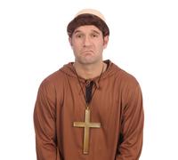 Moine Perruque Court Cheveux Adultes Religieux Figure Hommes Costume Accessoire