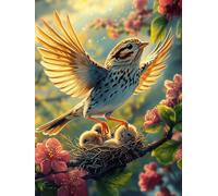 Moineau avec un nid d'œufs 500 Pièces Puzzle Expert Confirmé En Carton Sans Déformation Animal sauvage et animal de compagnie Cute Très Difficile Décoration Murale Collection Cadeau Fête Des Pères Pre