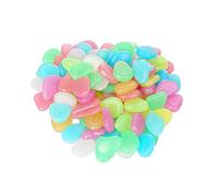 moinkerin 100 Pièces Pierres Lumineuses Colorées, Lumineux Cailloux Artificiels Pierres pour la Décoration de Jardin, Extérieure Aquarium, Gravier de Résine Décorative (Coloré-100Pièces)