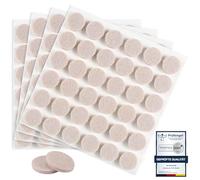 moinkerin 144 Pièces Patins Feutre Autocollant 15mm Patin Chaise Feutre 5mm Tampon Meuble Patins pour Meubles Anti-Rayures & Réduction du Bruit Beige