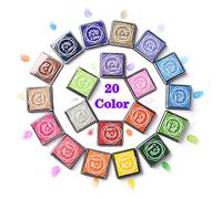 moinkerin 20 Colores Almohadilla de Tinta Tampon, DIY Stamp pintura de dedo, fácil de limpiar, seguro para el medio ambiente, puede ser utilizado para los niños de dibujo sellos de papel manual