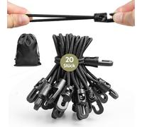 moinkerin 20 Pièces Tendeurs Elastiques avec Crochets 10cm Tendeur Elastique Sandow Elastique pour Les Bâches, Les Tentes de Camping, Les Auvents et Le Stockage en Extérieur