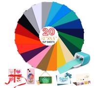 moinkerin 20 Pièces Vinyle Adhesif 30.5X14cm Vinyle Permanent pour les Coupes en Verre, les Fenêtres et la Décoration DIY