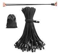 moinkerin 50 Pièces Tendeurs Elastiques avec Crochets 25cm Tendeur Elastique Sandow Elastique pour Les Bâches, Les Tentes de Camping, Les Auvents et Le Stockage en Extérieur