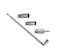 moinkerin Antenne Radio 103cm Antenne FM Télescopique avec Fiche F et 2 Adaptateurs de Couplage Coaxial CEI pour Radio TV, Design de 7 Sections Universel Antenne