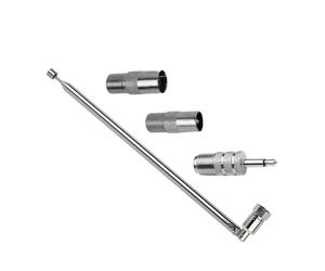 moinkerin Antenne Radio 103cm Antenne FM Télescopique avec Fiche F et 2 Adaptateurs de Couplage Coaxial CEI pour Radio TV, Design de 7 Sections Universel Antenne