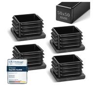 moinkerin Bouchons à Lamelles 50X50mm Bouchon de Tube Carré pour Tuyau Métalliques, Chaises, Canapés, Tables et étagères 4 Pièces Bouchon Tube carré