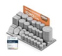 moinkerin Patins Feutre Autocollant 152 Pièces Patin Chaise Feutre Auto-Adhésifs Tampon Meuble 5mm D'épaisseur Anti-Rayures & Réduction du Bruit Tailles Triées Gris