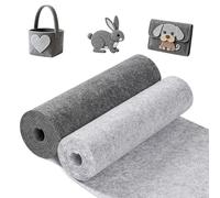 moinkerin Rouleau de Feutre 2 Rouler 150cm x 30cm x 3mm Feutrine au Mètre pour DIY, Artisanat, Patchwork, Couture Tissu en Feutre Tiroir pour Décoration (Gris Blanc et Gris Foncé)