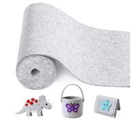 moinkerin Rouleau de Feutre 300cm x 30cm x 3mm Feutrine au Mètre pour DIY, Artisanat, Patchwork, Couture Tissu en Feutre Tiroir pour Décoration (Gris Blanc)