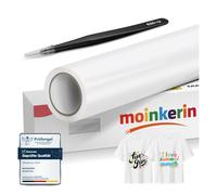 moinkerin Vinyle Flex Thermocollant Blanc pour T-Shirt Vêtements DIY - 30,5 cm x 200cm avec Pince Inox