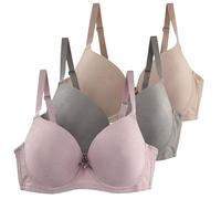 Moins cher en grande taille, doux, fin, avec armatures, soutien, sommeil, 3 pièces, sous-vêtements, anti-affaissement, bralettes froncées autres col d'équipe confortable et confortable.., beige, 120C