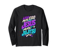 Moins d’Ego Plus de Jésus BJJ Jiu Jitsu Foi chrétienne Manche Longue