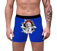 Moins De 10 Euro, Boxer-Noël-Homme, Long Boxer-Homme Noel Pas Cher, Rigolo Coton Cadeau Homme Noel Drôle Confort Boxer Personnalisé Homme Respirant Boxers Noel Homme Italienne Noir