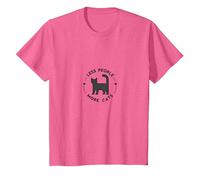 Moins de Gens Plus de Chats : Amoureux des Chats insolites, Chat T-Shirt, Enfant, Rose chiné, 12 Ans