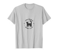 Moins de Gens Plus de Chats : Amoureux des Chats insolites, Chat T-Shirt, Homme, Argent, XXL