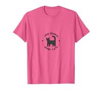 Moins de Gens Plus de Chats : Amoureux des Chats insolites, Chat T-Shirt, Homme, Rose chiné, XL