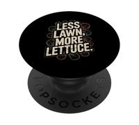 Moins de pelouse Plus de laitue Jardinage Urbain Cultiver des légumes PopSockets PopGrip Adhésif