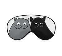 Moins de personnes, plus de chats Masque de sommeil Citation drôle de chat avec les yeux bandés pour dormir Masque élastique occultant pour les yeux pour une nuit complète de sommeil, de voyage et d