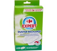 Moins de poussière et plus de praticité au quotidien avec CARREFOUR EXPERT Recharge Plumeau Dépoussiérant, Capture et retient 3 fois plus de poussière, Lot de 10 recharges - Lot de 3