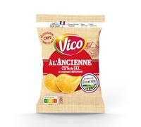 Moins de sel pour tout le plaisir - VICO Chips A l'Ancienne, pommes de terre françaises, sans huile de palme, sachet de 120g - Lot de 6