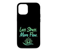 Moins de Stress Plus de Flux Yoga Méditation Citation de Coque pour iPhone 12/12 Pro