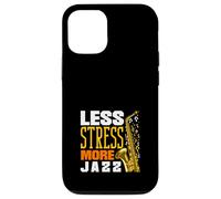 Moins de Stress, Plus de Jazz, Saxophone drôle Coque pour iPhone 12/12 Pro
