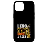 Moins de Stress, Plus de Jazz, Saxophone drôle Coque pour iPhone 14