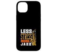 Moins de Stress, Plus de Jazz, Saxophone drôle Coque pour iPhone 14 Plus