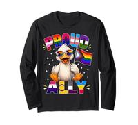 Mois de la fierté LGBTQ de Proud Ally Duck Manche Longue