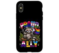 Mois de la fierté LGBTQ de Proud Ally Raccoon Coque pour iPhone X/XS