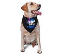 Mois de la Sensibilisation à la maltraitance des Enfants Printemps Bandanas pour Chien Garçon en Vrac Chiot Foulard Réglable Doux Triangle Bavoirs Accessoires pour Petits Moyens Grands Chiens Chats B