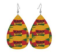 Mois de l'histoire des noirs 2023 boucles d'oreilles en Faux cuir pour femmes filles goutte goutte balancent boucle d'oreille feuille légère