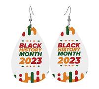 Mois de l'histoire des noirs 2023 boucles d'oreilles en Faux cuir pour femmes filles goutte goutte balancent boucle d'oreille feuille légère