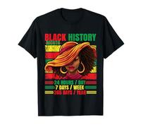 Mois de l'histoire des Noirs 24/7/365 Afro Woman Pride African T-Shirt