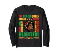 Mois de l'histoire des Noirs Black Queen Femmes et filles afro-américaines Manche Longue