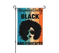 Mois de l'histoire des Noirs - Drapeaux de jardin « Noirs et instruits » imprimés recto verso - Décoration intérieure 71 x 102 cm