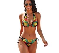 Mois de l'histoire des Noirs - Fierté Afro-américaine - Ensemble Bikini Triangle 2 pièces, Maillot de Bain à Nouer sur Les côtés pour Femmes
