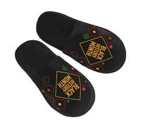 Mois De L'Histoire Des Noirs Homme Femme Slippers Légères Chaussons Antidérapantes Pantoufles Pour Extérieur Intérieur Automne M