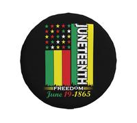 Mois de l'histoire des Noirs Juneteenth Freedom Couverture de Pneu Anti-poussière Imprimé Auto Pneus Sacs, pour De Nombreux Véhicules, Voiture Accessoire, Camion, 16in