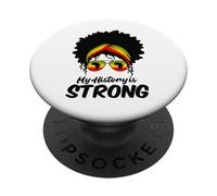 Mois de l'histoire des Noirs Mon Histoire est Une Femme Forte PopSockets PopGrip Adhésif