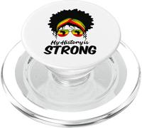 Mois de l'histoire des Noirs Mon Histoire est Une Femme Forte PopSockets PopGrip pour MagSafe