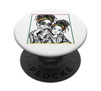 Mois de l'histoire Noire de Maman et Fille Afro-américaines PopSockets PopGrip Adhésif