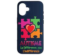 Mois de Sensibilisation à la différence d'autisme et Non à l'indifférence Coque pour iPhone 16