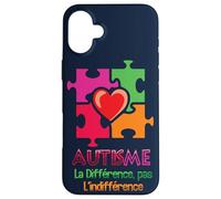 Mois de Sensibilisation à la différence d'autisme et Non à l'indifférence Coque pour iPhone 16 Plus