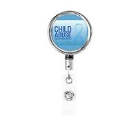 Mois de sensibilisation à la maltraitance des enfants porte-Badge rétractable bobine Clip porte-carte d'identité pour infirmière étudiant employé de bureau
