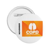 Mois de sensibilisation à la MPOC Épingles à ruban orange Broche ronde Badge à bouton Autocollants Signe Épingle en métal