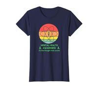 Mois de Sensibilisation à la santé mentale - Journée Mondiale de la santé mentale T-Shirt, Femme, Bleu Marine, XXL