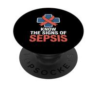 Mois de Sensibilisation à la septicémie septicémie Septembre Rouge PopSockets PopGrip Adhésif